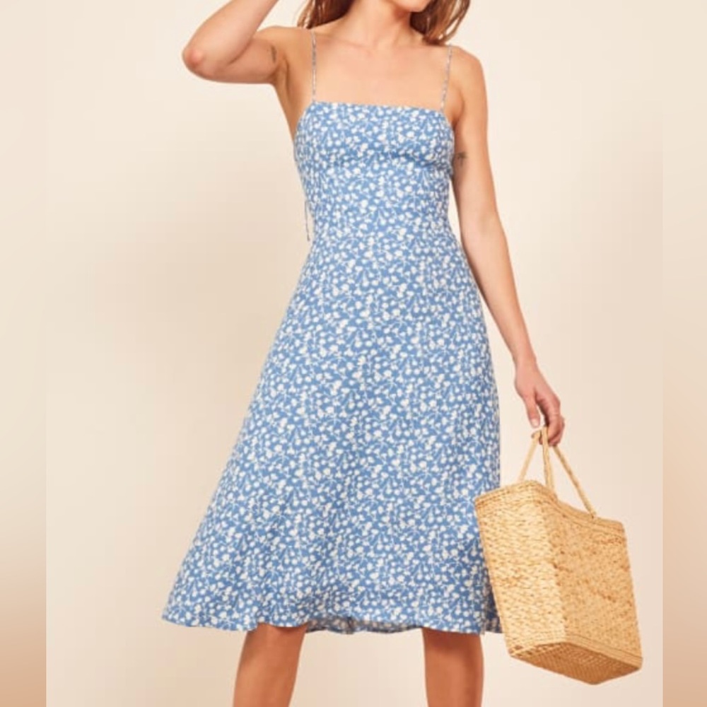 Reformation peach midi dress